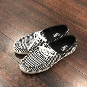 Vans checkered boat style slip on shoes